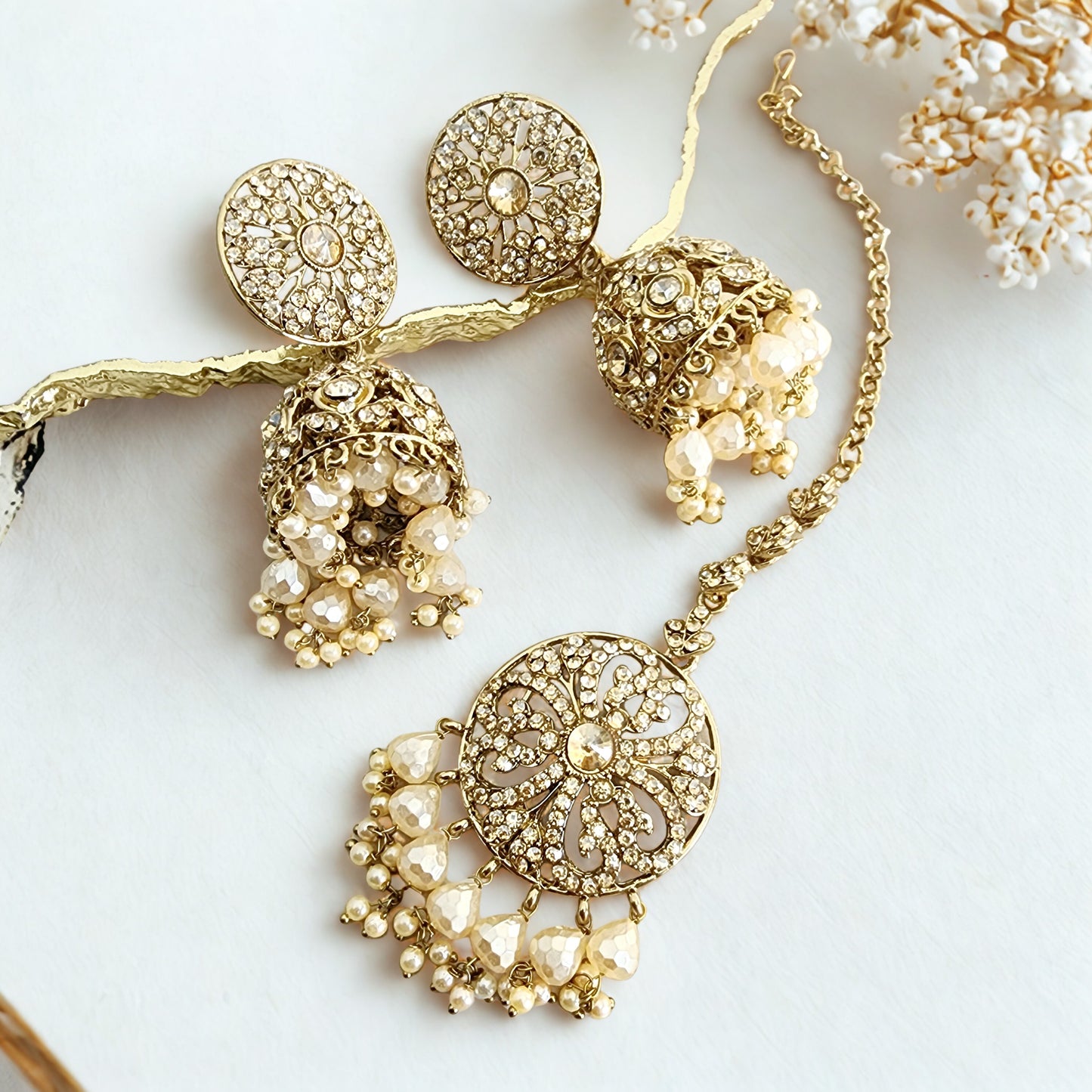 Marsielle Earrings + Tikka