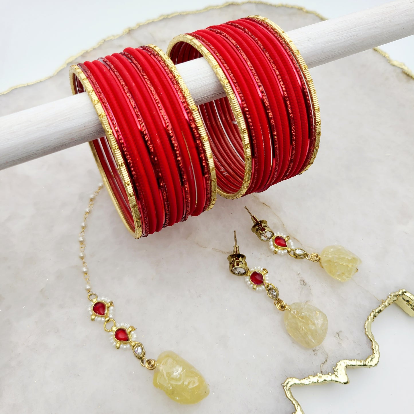 Canary Rouge Gift Set Indian Bangles , South Asian Bangles , Pakistani Bangles , Desi Bangles , Punjabi Bangles , Tamil Bangles , Indian Jewelry