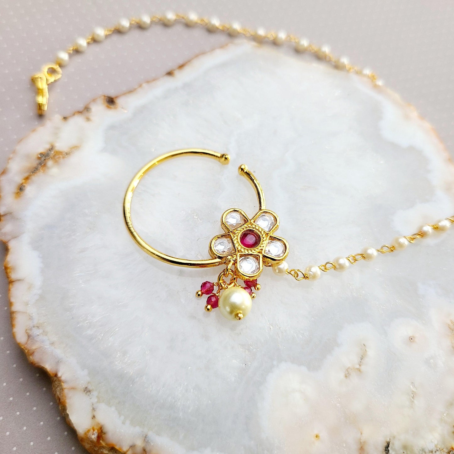 Lynda Nose Ring Indian Nose Ring , South Asian Nose Ring , Pakistani Nose Ring , Desi Nose Ring , Punjabi Nose Ring , Tamil Nose Ring , Indian Jewelry