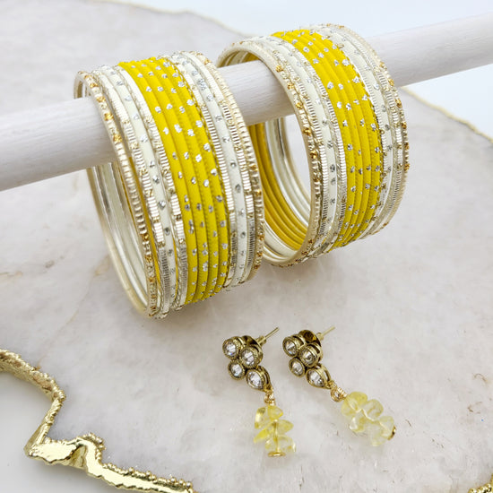 Load image into Gallery viewer, Lemon Love Drop Gift Set Indian Bangles , South Asian Bangles , Pakistani Bangles , Desi Bangles , Punjabi Bangles , Tamil Bangles , Indian Jewelry
