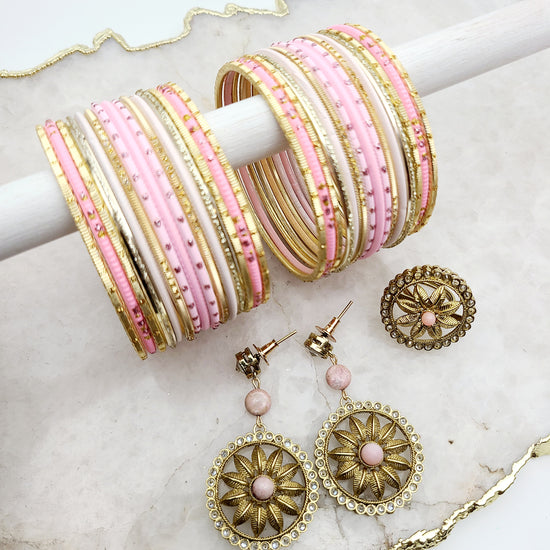 Pink Petal Gift Set Indian Bangles , South Asian Bangles , Pakistani Bangles , Desi Bangles , Punjabi Bangles , Tamil Bangles , Indian Jewelry