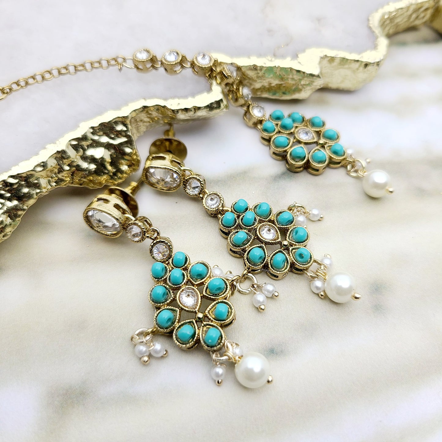 Rohini Earrings & Tikka Indian Earrings , South Asian Earrings , Pakistani Earrings , Desi Earrings , Punjabi Earrings , Tamil Earrings , Indian Jewelry