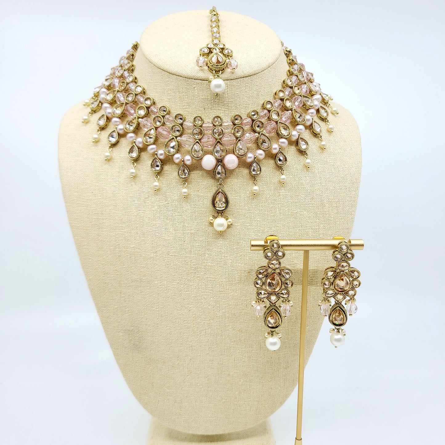 Buy Sukkhi Decent Traditional White Kundan & Beads Choker Necklace Set With  Earring And Maangtika | Jewellery Set For Women (NS105593) Online at Best  Prices in India - JioMart.