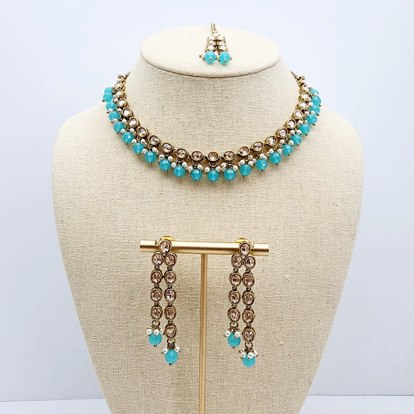 Load image into Gallery viewer, Junie Necklace Set Indian Necklace , South Asian Necklace , Pakistani Necklace , Desi Necklace , Punjabi Necklace , Tamil Necklace , Indian Jewelry
