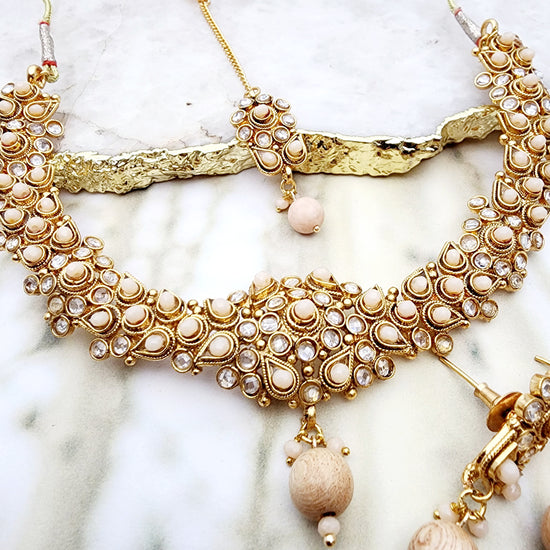 Madina Necklace Set Indian Necklace , South Asian Necklace , Pakistani Necklace , Desi Necklace , Punjabi Necklace , Tamil Necklace , Indian Jewelry