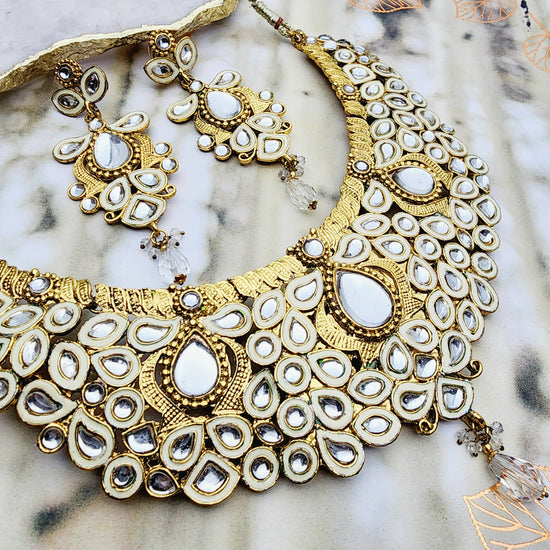 Rosa Necklace Set Indian Clearance , South Asian Clearance , Pakistani Clearance , Desi Clearance , Punjabi Clearance , Tamil Clearance , Indian Jewelry