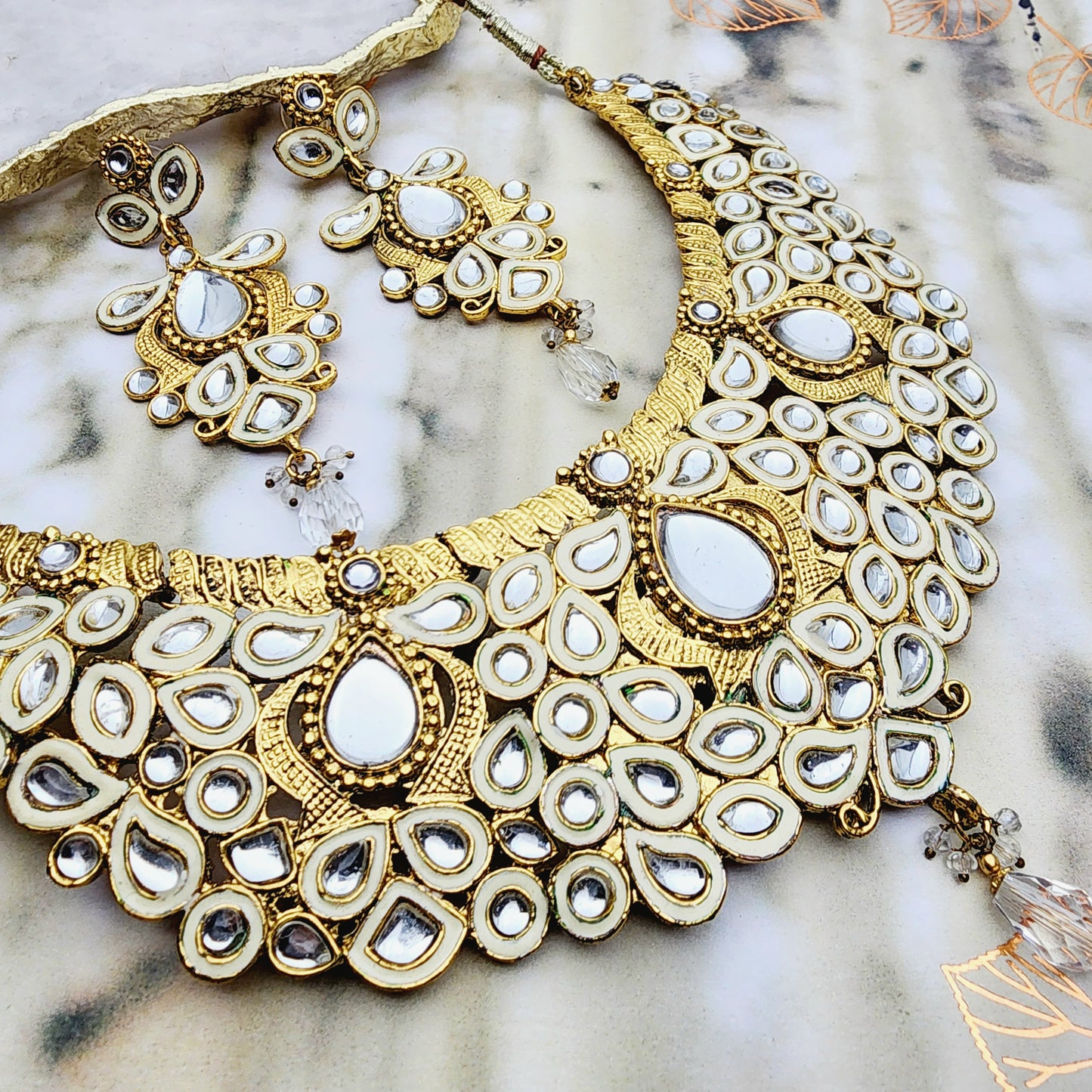 Rosa Necklace Set Indian Clearance , South Asian Clearance , Pakistani Clearance , Desi Clearance , Punjabi Clearance , Tamil Clearance , Indian Jewelry