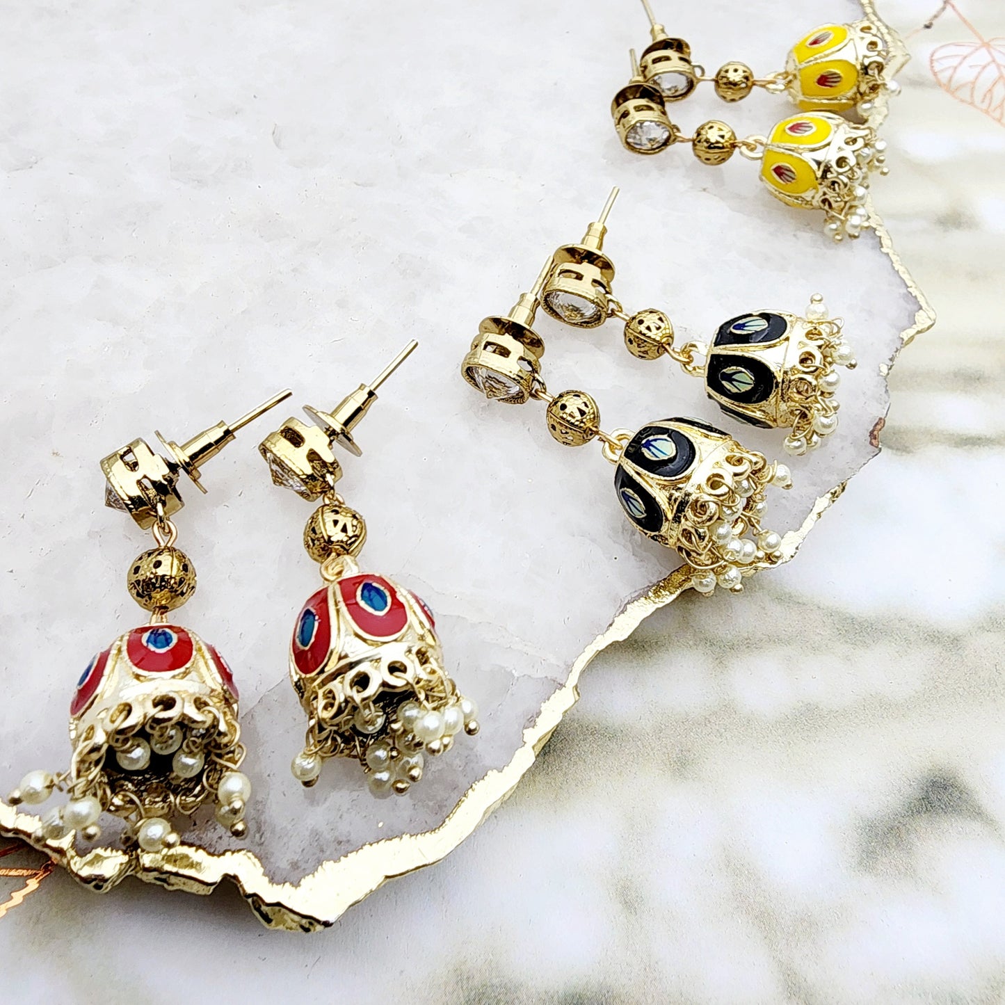 Rose Gold maang tikka and earrings set | Traditional Punjabi style Bri –  Indian Designs