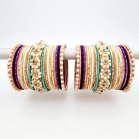 Load image into Gallery viewer, Andrea Bangle Set Indian Bangles , South Asian Bangles , Pakistani Bangles , Desi Bangles , Punjabi Bangles , Tamil Bangles , Indian Jewelry
