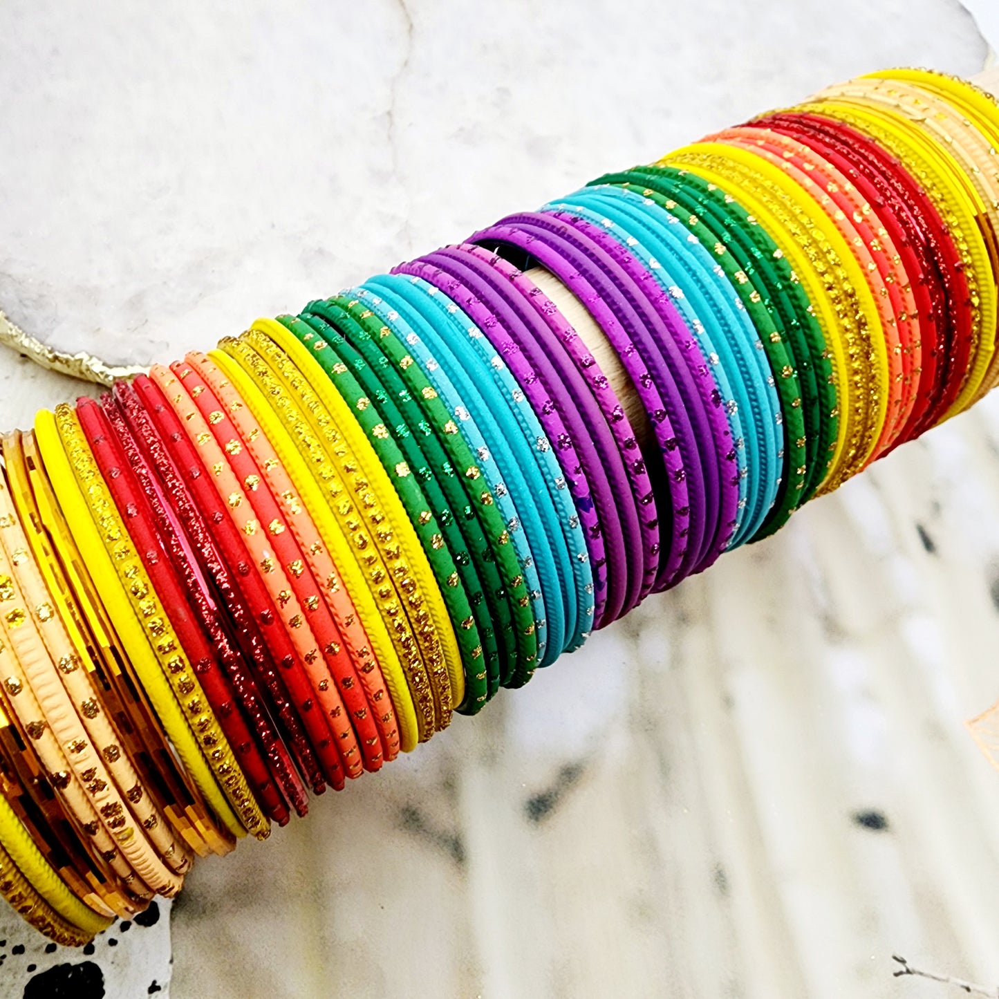 Load image into Gallery viewer, Rainbow Bangle Set Indian Bangles , South Asian Bangles , Pakistani Bangles , Desi Bangles , Punjabi Bangles , Tamil Bangles , Indian Jewelry
