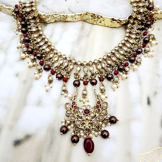Marianna Necklace Set Indian Necklace , South Asian Necklace , Pakistani Necklace , Desi Necklace , Punjabi Necklace , Tamil Necklace , Indian Jewelry