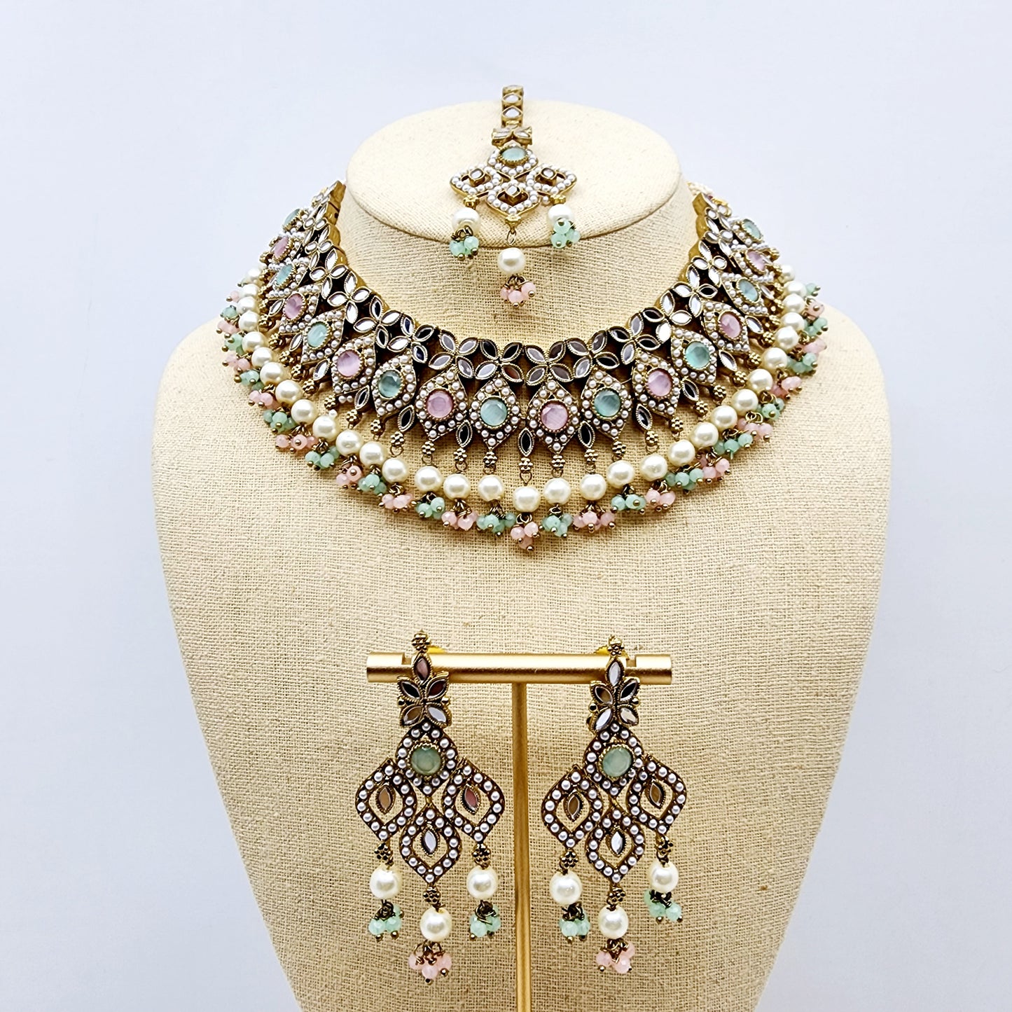 Daphne Necklace Set Indian Necklace , South Asian Necklace , Pakistani Necklace , Desi Necklace , Punjabi Necklace , Tamil Necklace , Indian Jewelry