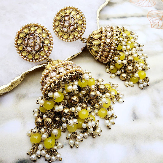 DRP Designer Golden & Silver Jhumka earrings for Girls & women Party wear earrings  Jhumka earrings