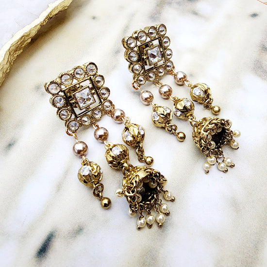 Preeti Jhumka Earrings Indian Earrings , South Asian Earrings , Pakistani Earrings , Desi Earrings , Punjabi Earrings , Tamil Earrings , Indian Jewelry