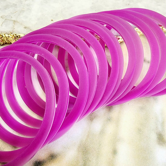 Metallic Purple Bridal Choora - 4 Dozen
