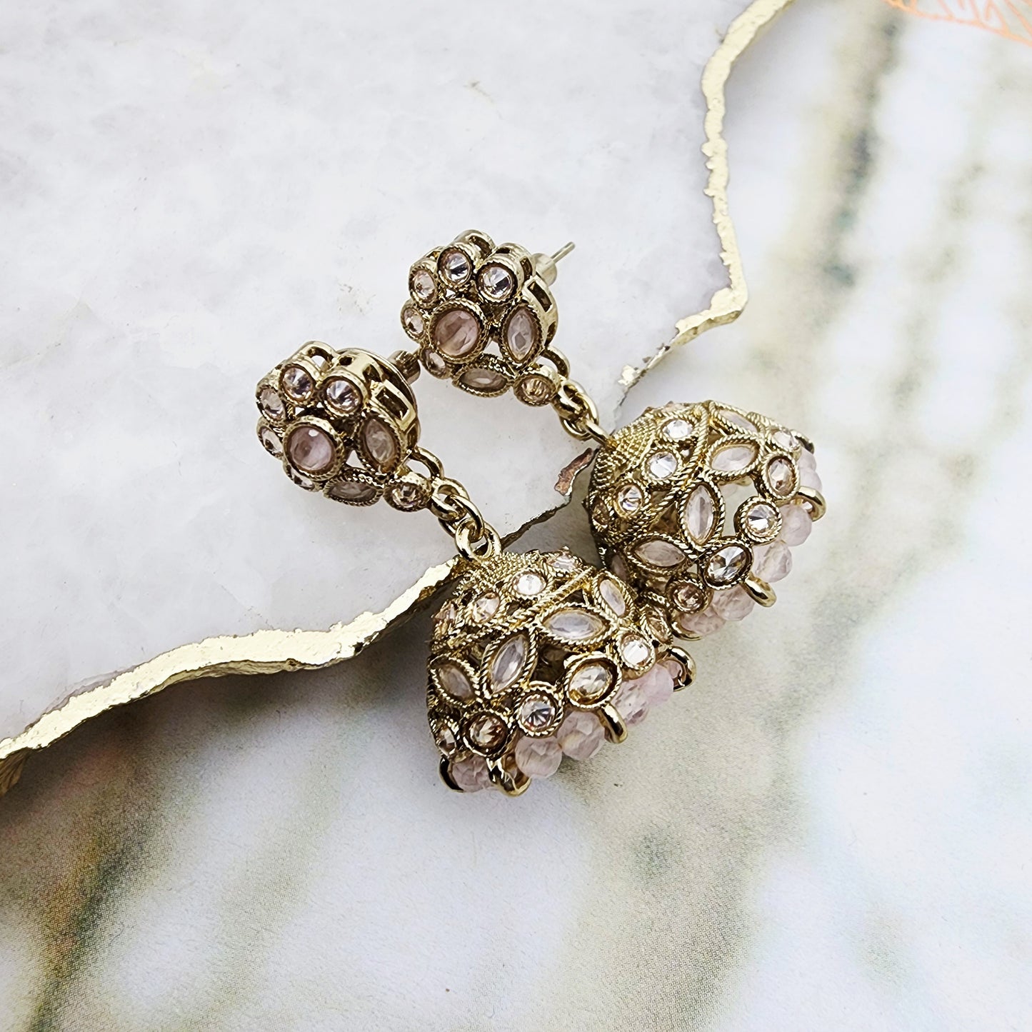 Humna Pink Jhumka Earrings