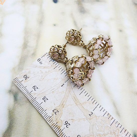 Humna Pink Jhumka Earrings