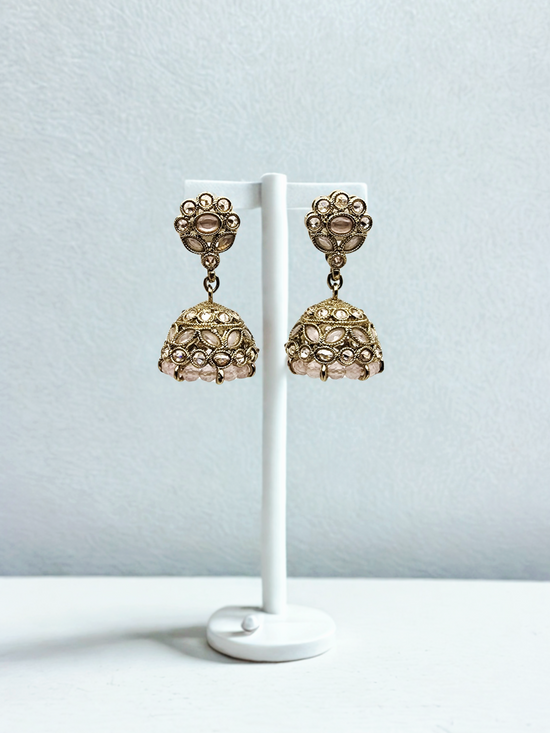 Humna Pink Jhumka Earrings
