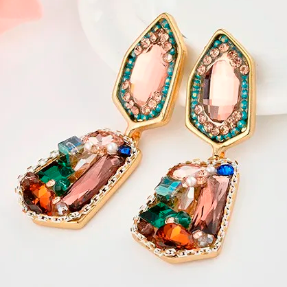 Load image into Gallery viewer, Prismatic Radiance Earrings Indian Earrings , South Asian Earrings , Pakistani Earrings , Desi Earrings , Punjabi Earrings , Tamil Earrings , Indian Jewelry
