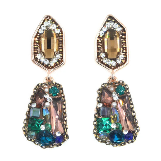 Load image into Gallery viewer, Prismatic Radiance Earrings Indian Earrings , South Asian Earrings , Pakistani Earrings , Desi Earrings , Punjabi Earrings , Tamil Earrings , Indian Jewelry
