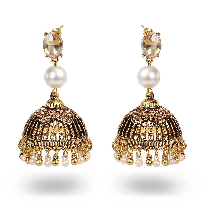 Pavan Jhumka Earrings Indian Earrings , South Asian Earrings , Pakistani Earrings , Desi Earrings , Punjabi Earrings , Tamil Earrings , Indian Jewelry