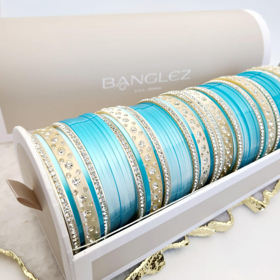 Reetu - Blue Banglez Chest Indian Bangles , South Asian Bangles , Pakistani Bangles , Desi Bangles , Punjabi Bangles , Tamil Bangles , Indian Jewelry