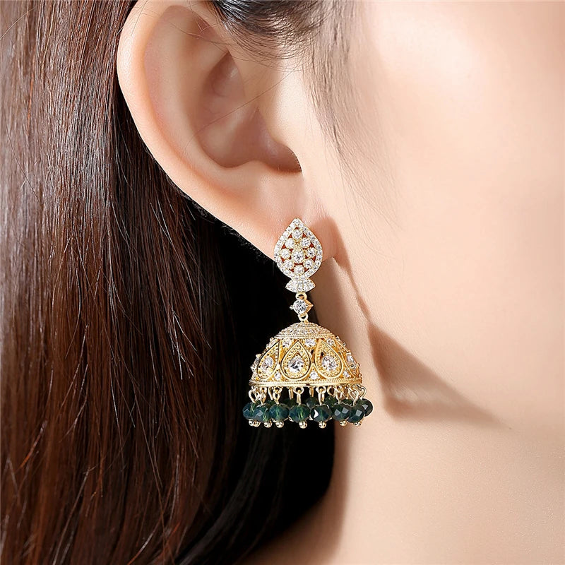 Selena Jhumka Earrings Indian Earrings , South Asian Earrings , Pakistani Earrings , Desi Earrings , Punjabi Earrings , Tamil Earrings , Indian Jewelry