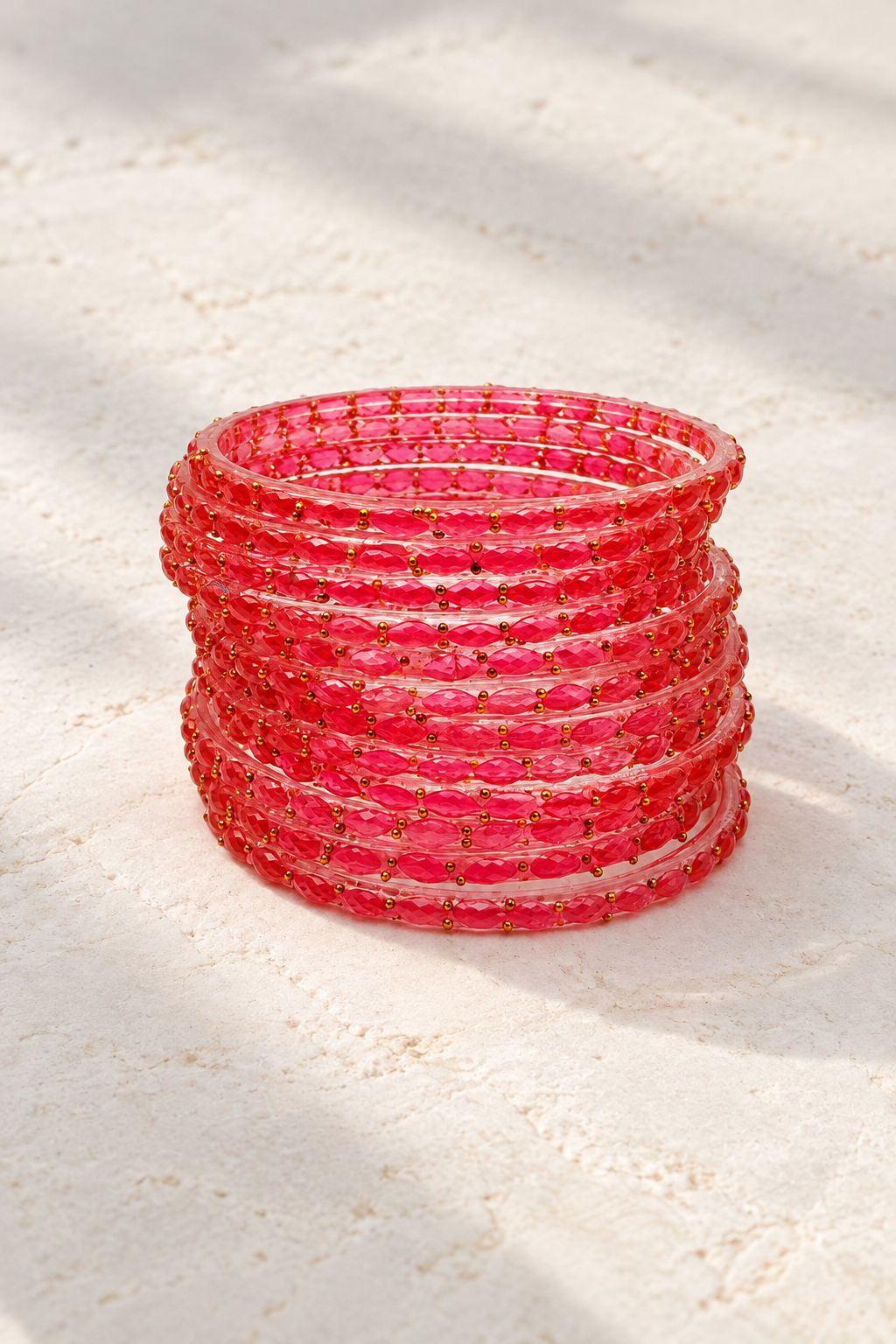 Hot Coral - Glass Bangles