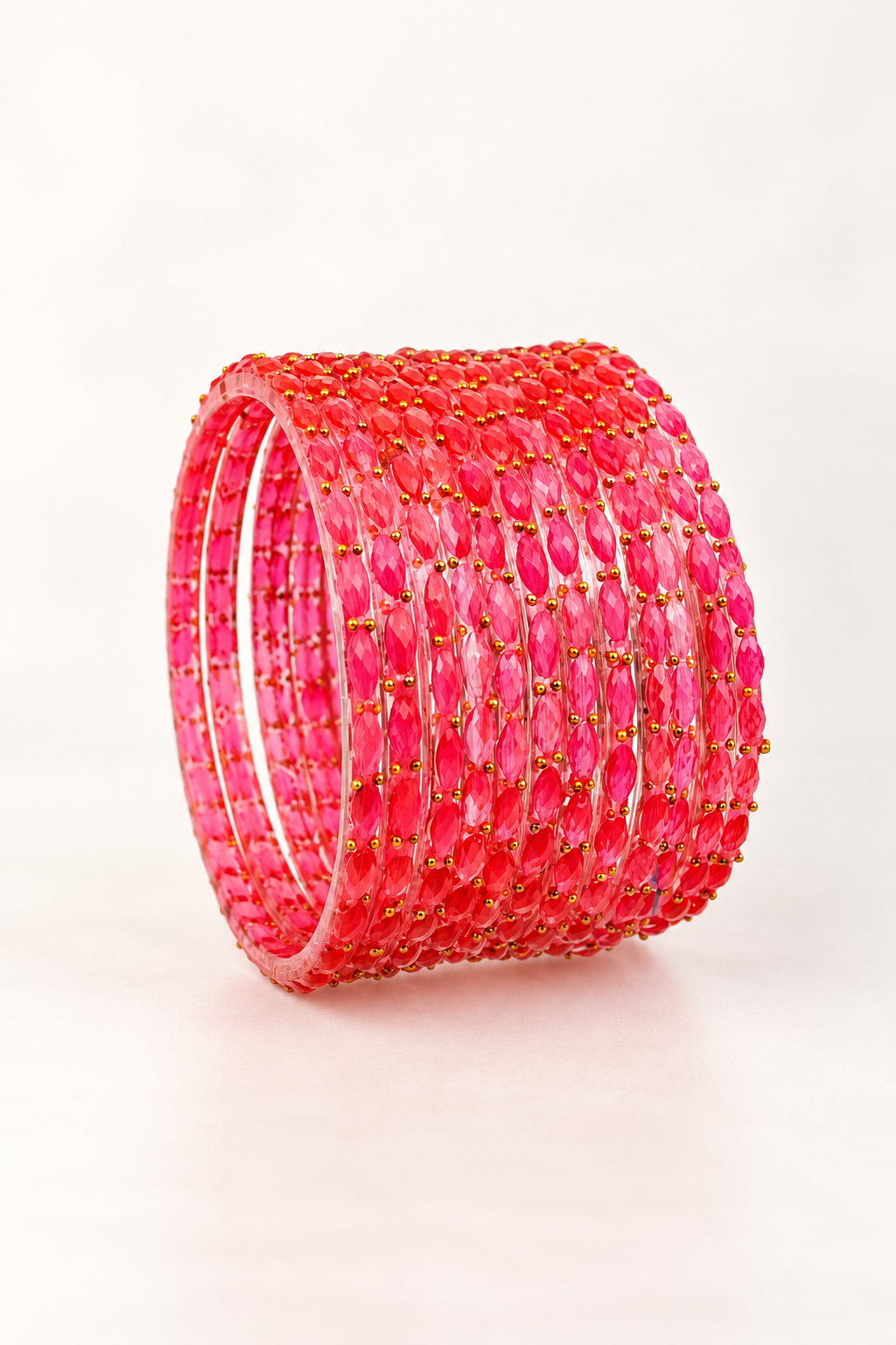 Hot Coral - Glass Bangles
