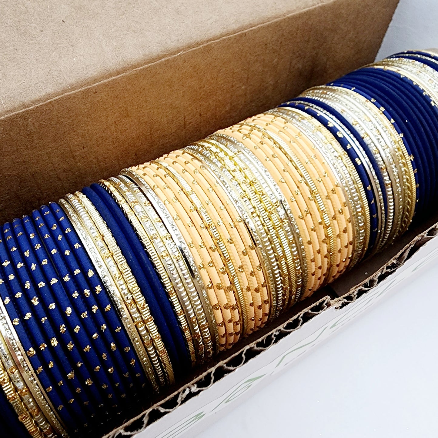 Hina - Navy Blue and Peach Banglez Box