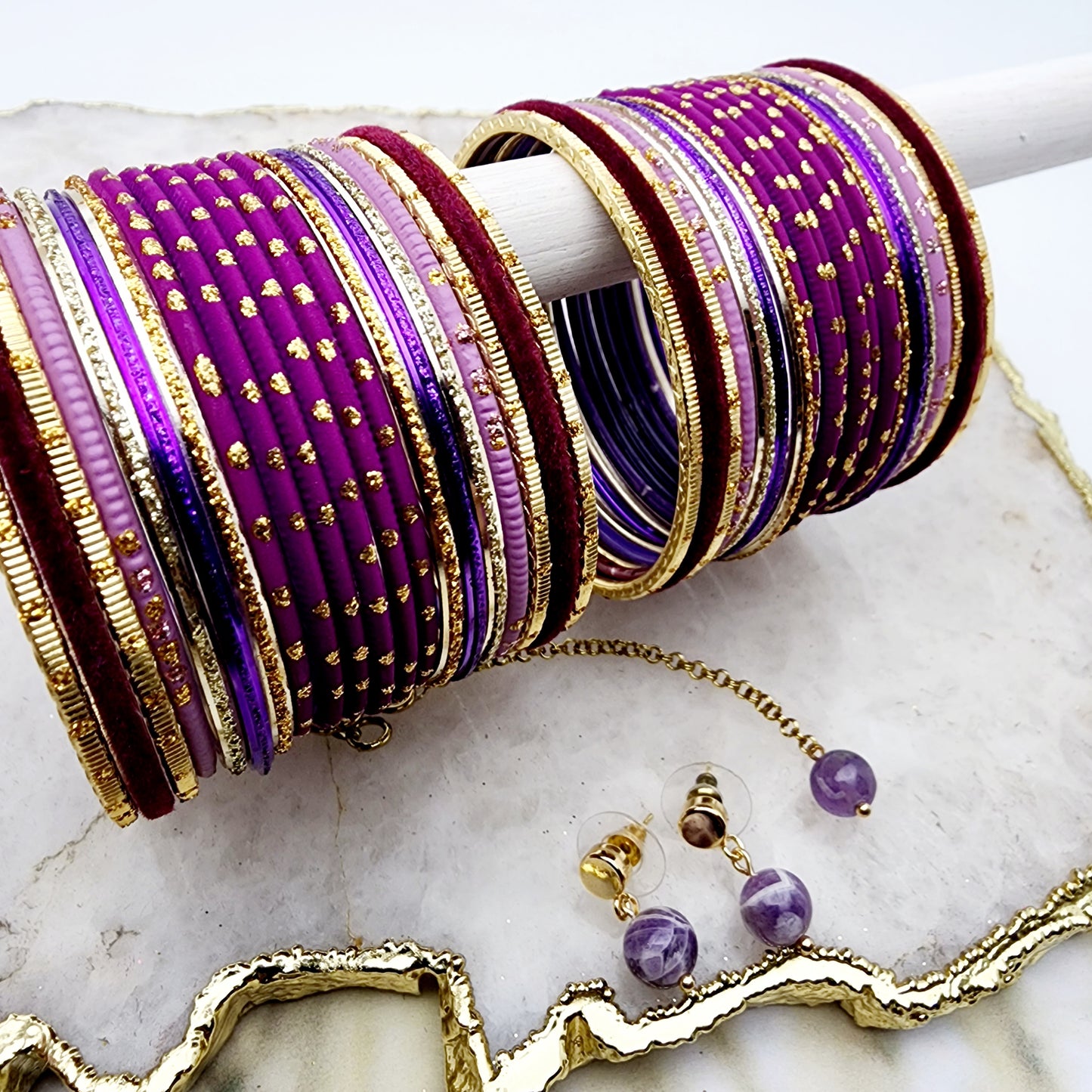 Purple Haze Gift Set Indian Bangles , South Asian Bangles , Pakistani Bangles , Desi Bangles , Punjabi Bangles , Tamil Bangles , Indian Jewelry