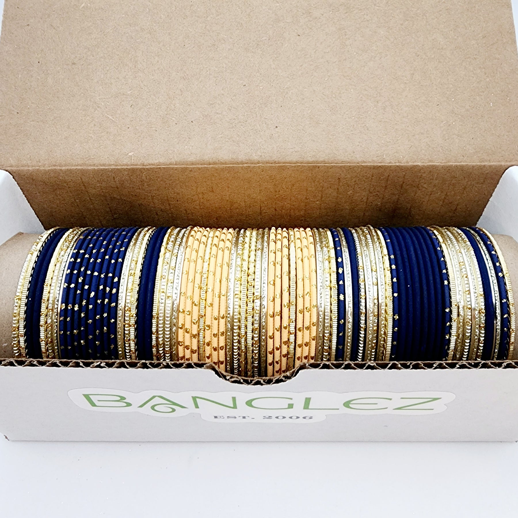Hina - Navy Blue and Peach Banglez Box