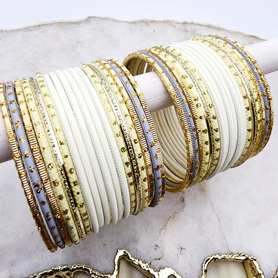 Ivory Tint Gift Set Indian Bangles , South Asian Bangles , Pakistani Bangles , Desi Bangles , Punjabi Bangles , Tamil Bangles , Indian Jewelry