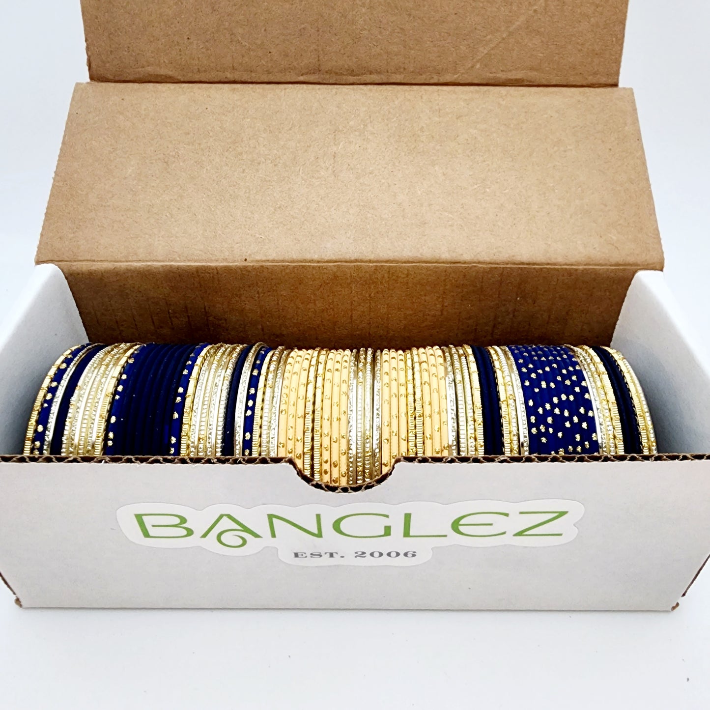 Hina - Navy Blue and Peach Banglez Box