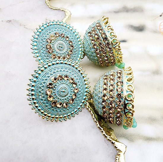 Anshu Jhumka Earrings Indian Earrings , South Asian Earrings , Pakistani Earrings , Desi Earrings , Punjabi Earrings , Tamil Earrings , Indian Jewelry