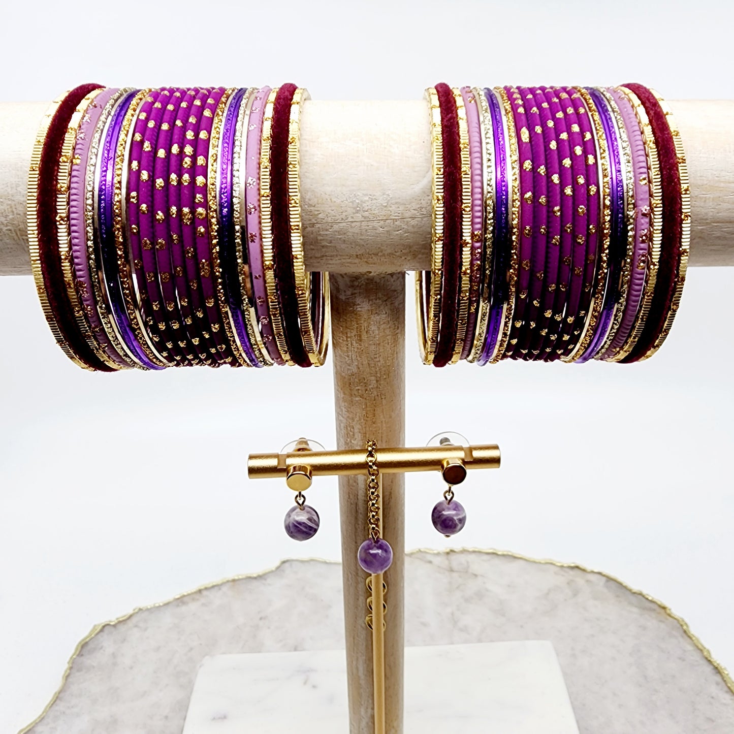 Load image into Gallery viewer, Purple Haze Gift Set Indian Bangles , South Asian Bangles , Pakistani Bangles , Desi Bangles , Punjabi Bangles , Tamil Bangles , Indian Jewelry
