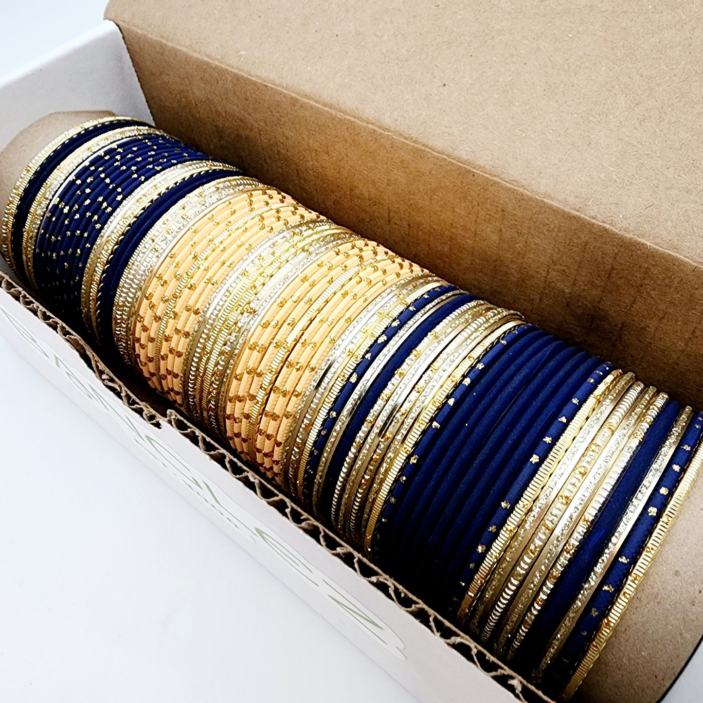 Hina - Navy Blue and Peach Banglez Box