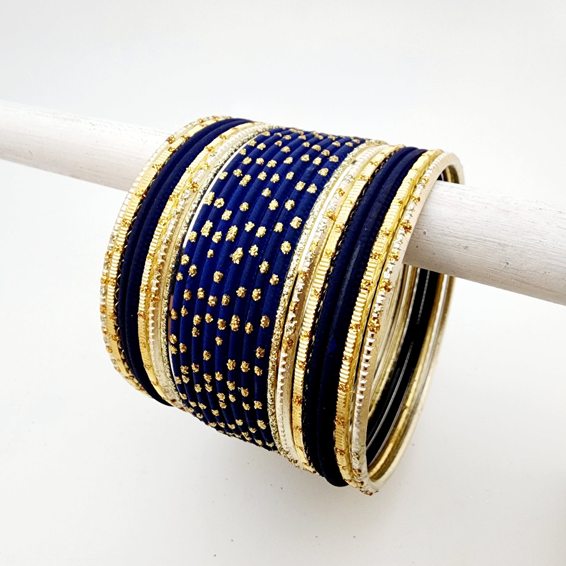 Hina - Navy Blue and Peach Banglez Box