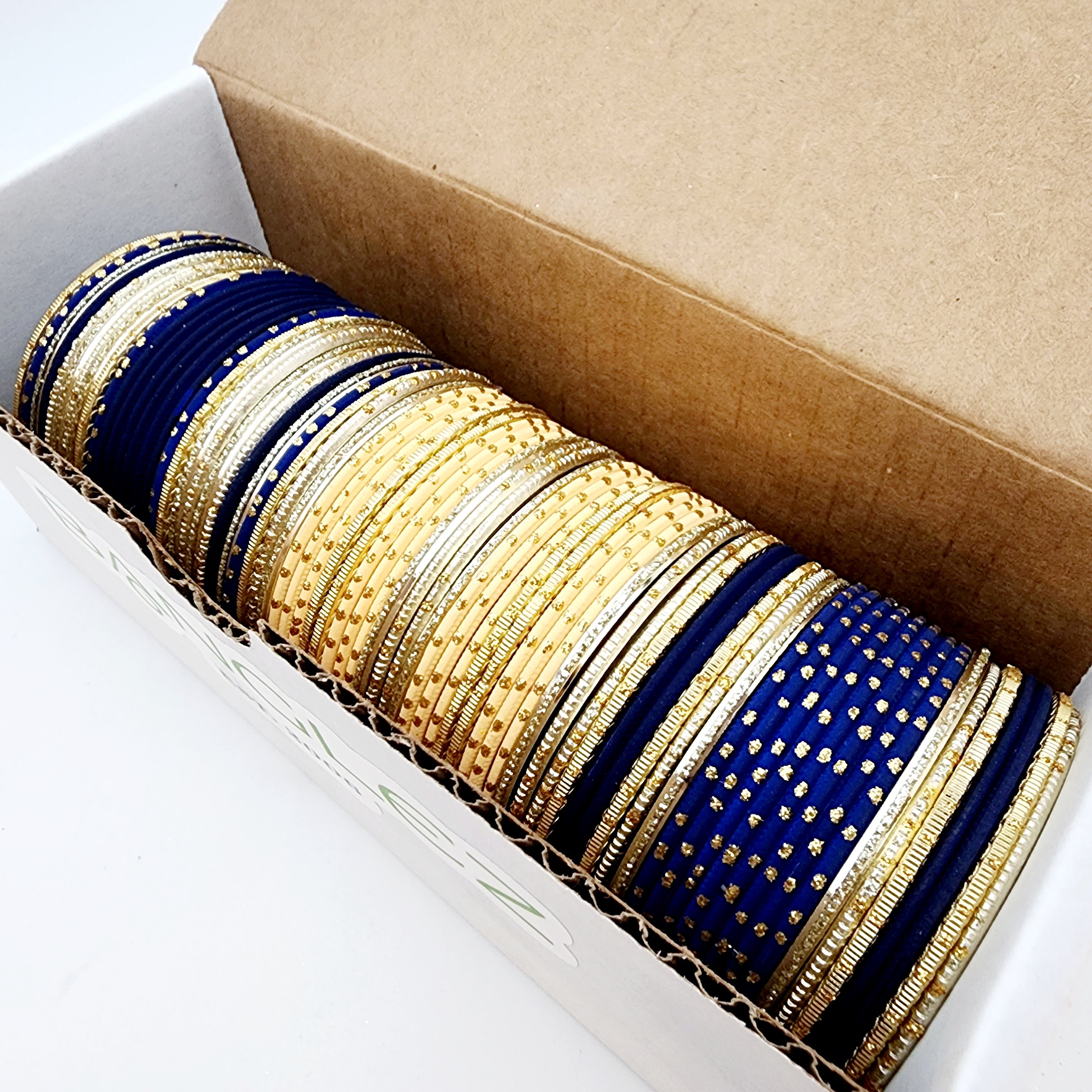 Hina - Navy Blue and Peach Banglez Box