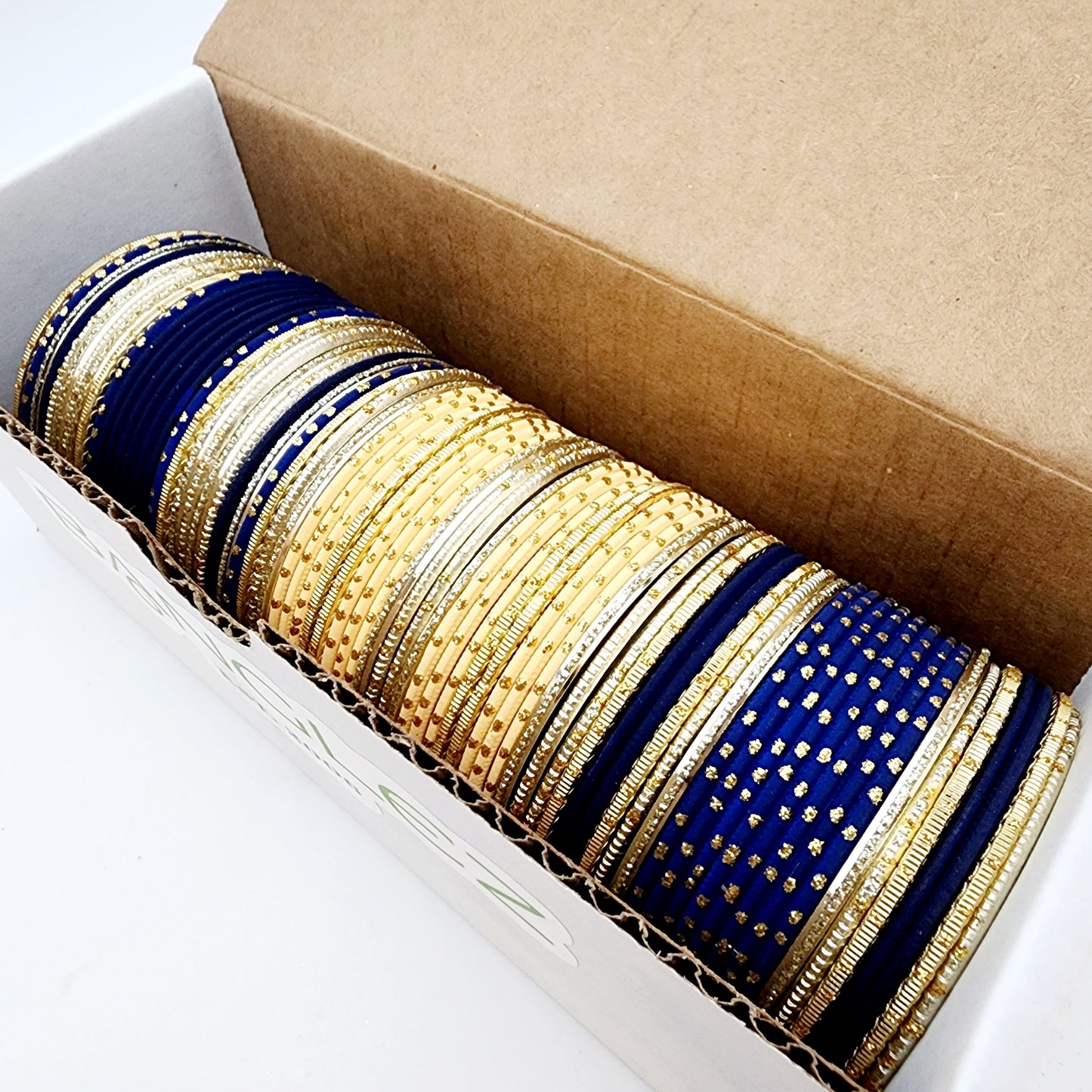 Hina - Navy Blue and Peach Banglez Box