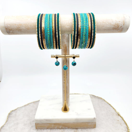 Oceanic Teal Gift Set Indian Bangles , South Asian Bangles , Pakistani Bangles , Desi Bangles , Punjabi Bangles , Tamil Bangles , Indian Jewelry