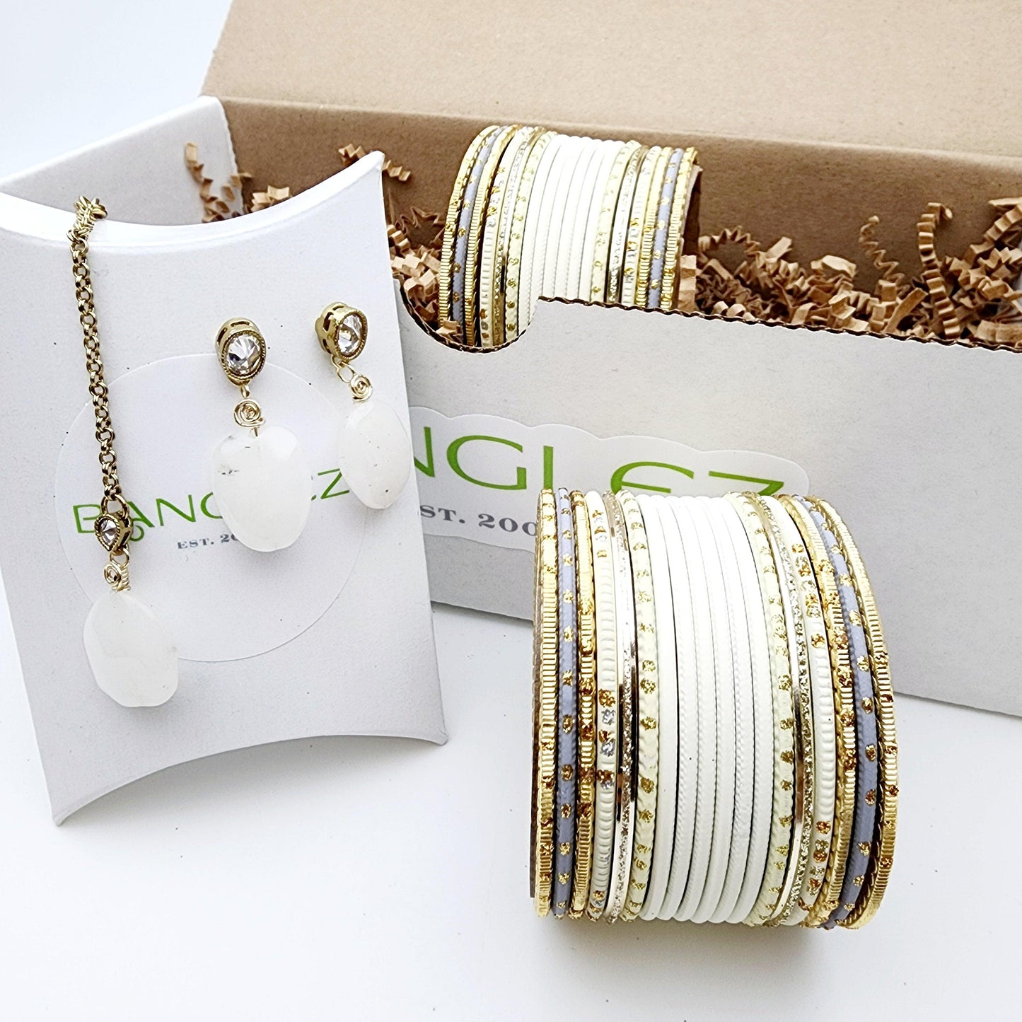 Ivory Tint Gift Set Indian Bangles , South Asian Bangles , Pakistani Bangles , Desi Bangles , Punjabi Bangles , Tamil Bangles , Indian Jewelry