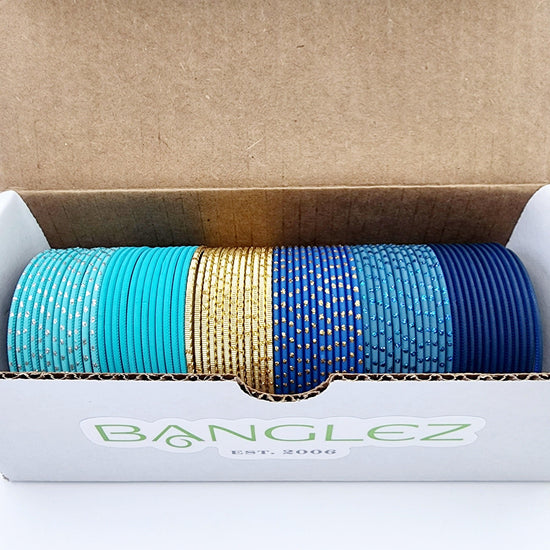 Pop Art Blue Bangle Box Indian Bangles , South Asian Bangles , Pakistani Bangles , Desi Bangles , Punjabi Bangles , Tamil Bangles , Indian Jewelry