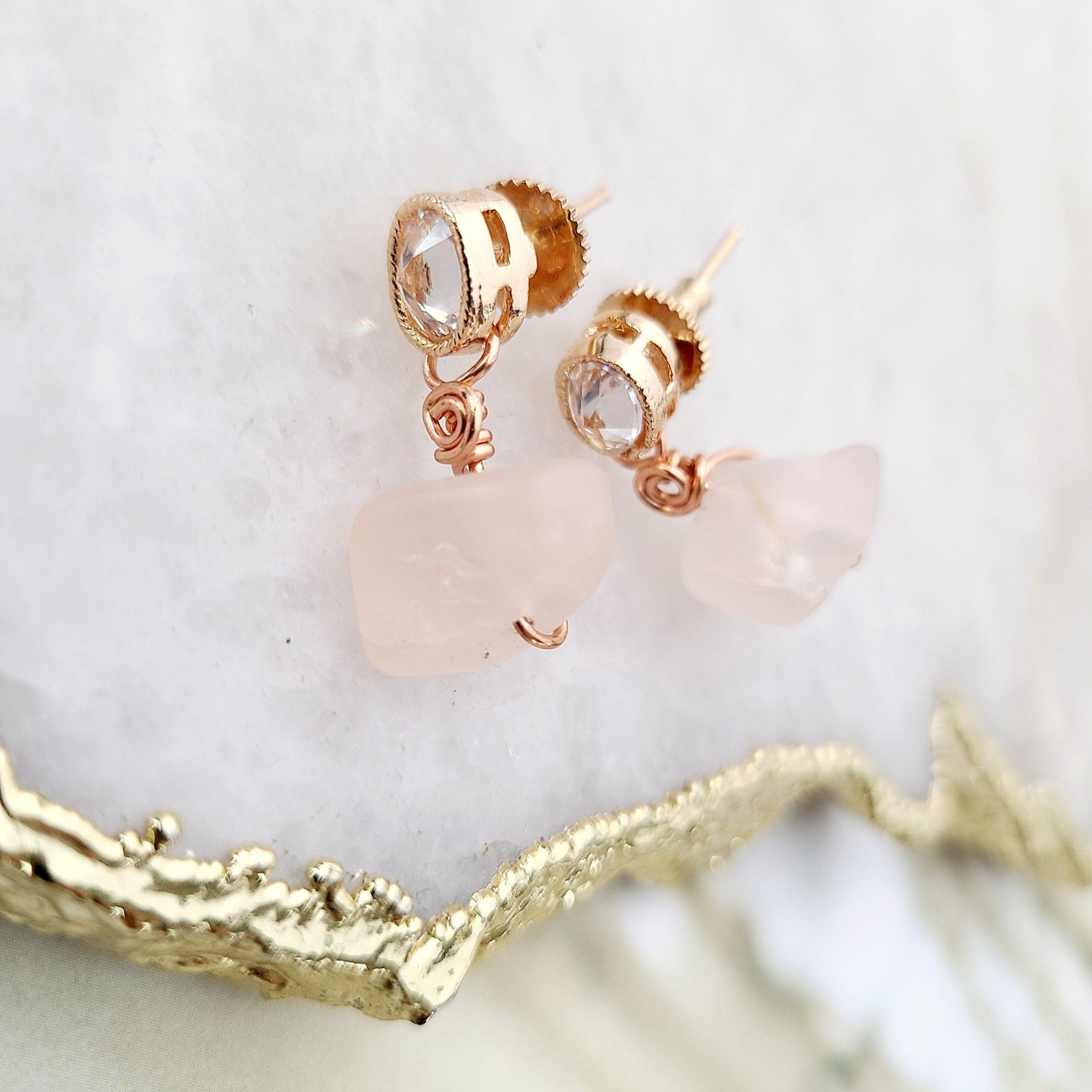 Eman Rose Quartz Earrings Indian Earrings , South Asian Earrings , Pakistani Earrings , Desi Earrings , Punjabi Earrings , Tamil Earrings , Indian Jewelry
